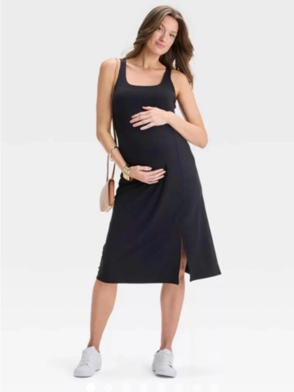 NWT Isabel Active Sleeveless Maternity Dress-Black Stretch Knit-Size Medium